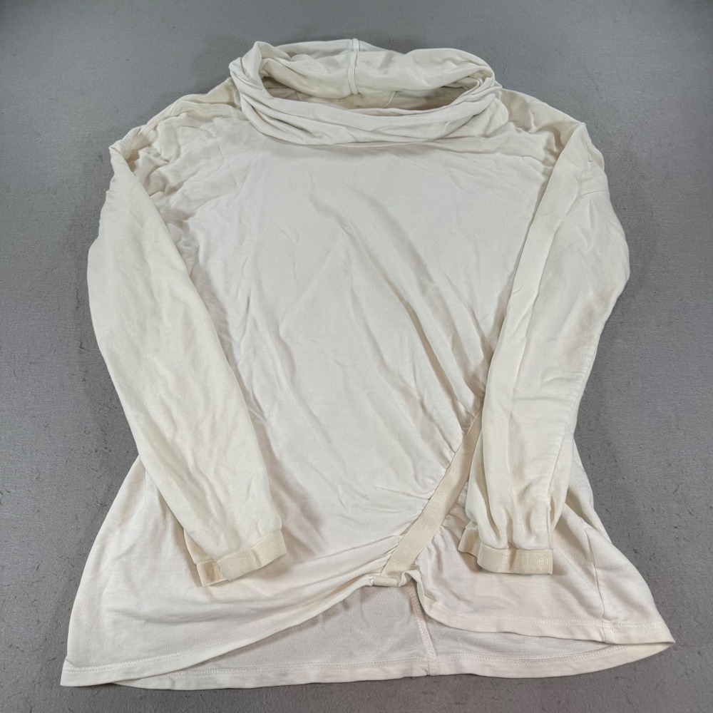 Calvin Klein Performance Cowl Neck Ruched Long Sleeve Top Womens M